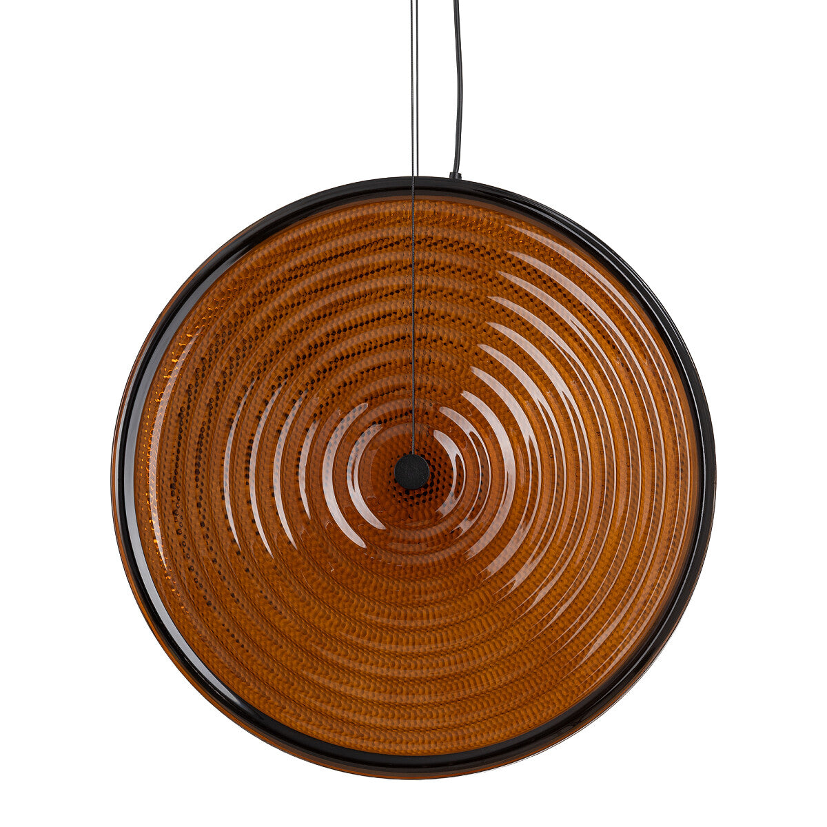 Aurivo LED pendant lamp round glass 22W 3000K | smoked glass / amber glass | black