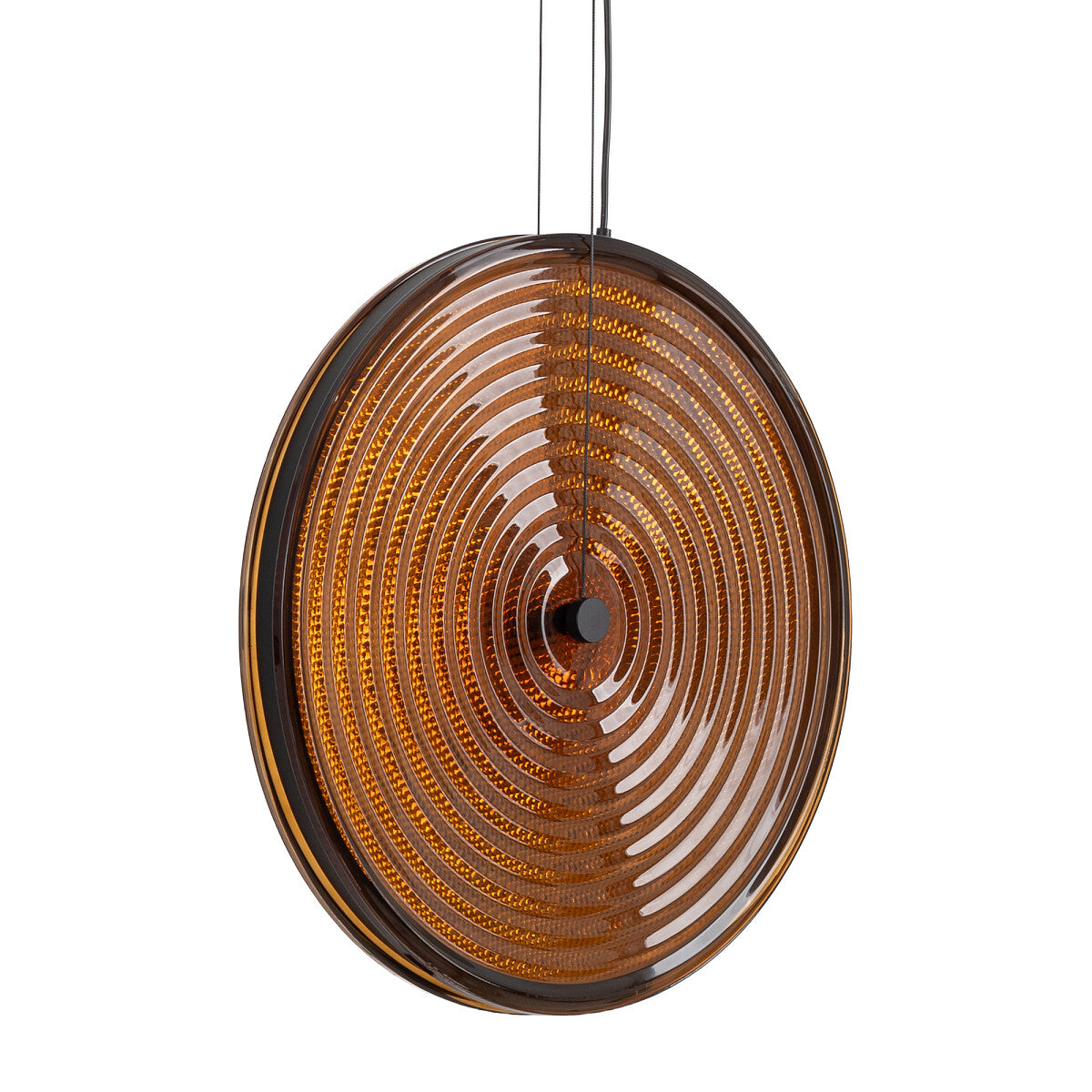 Aurivo LED pendant lamp round glass 22W 3000K | smoked glass / amber glass | black
