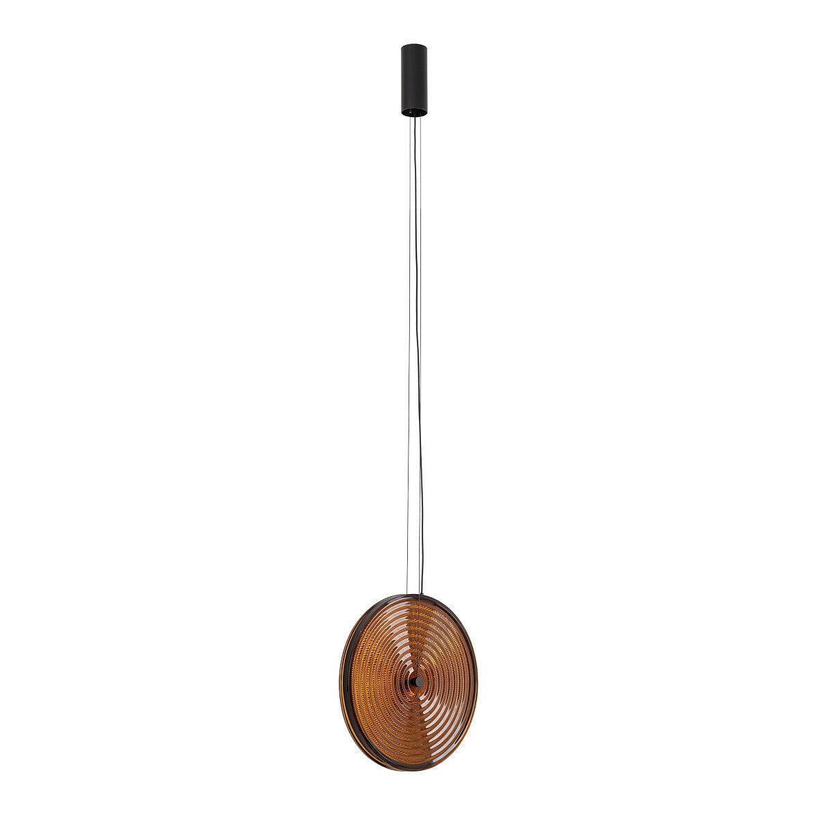 Aurivo LED pendant lamp round glass 22W 3000K | smoked glass / amber glass | black