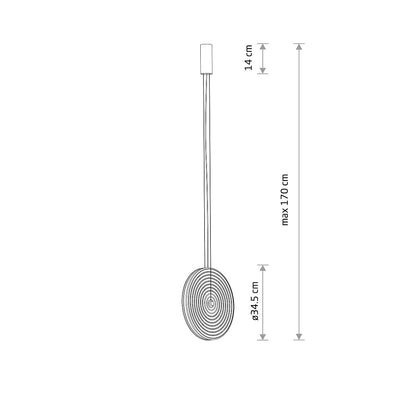 Aurivo LED pendant lamp round glass 22W 3000K | smoked glass / amber glass | black