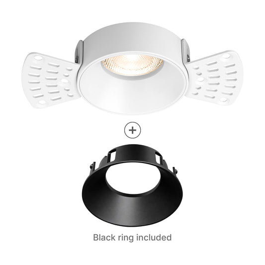 KRIJTARO | trimless recessed spotlight | GU10 | cutout size Ø75 mm | set of 10 | white and black interior