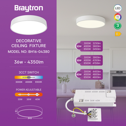 BLADE ronde plafondlamp wit 36W sfeer
