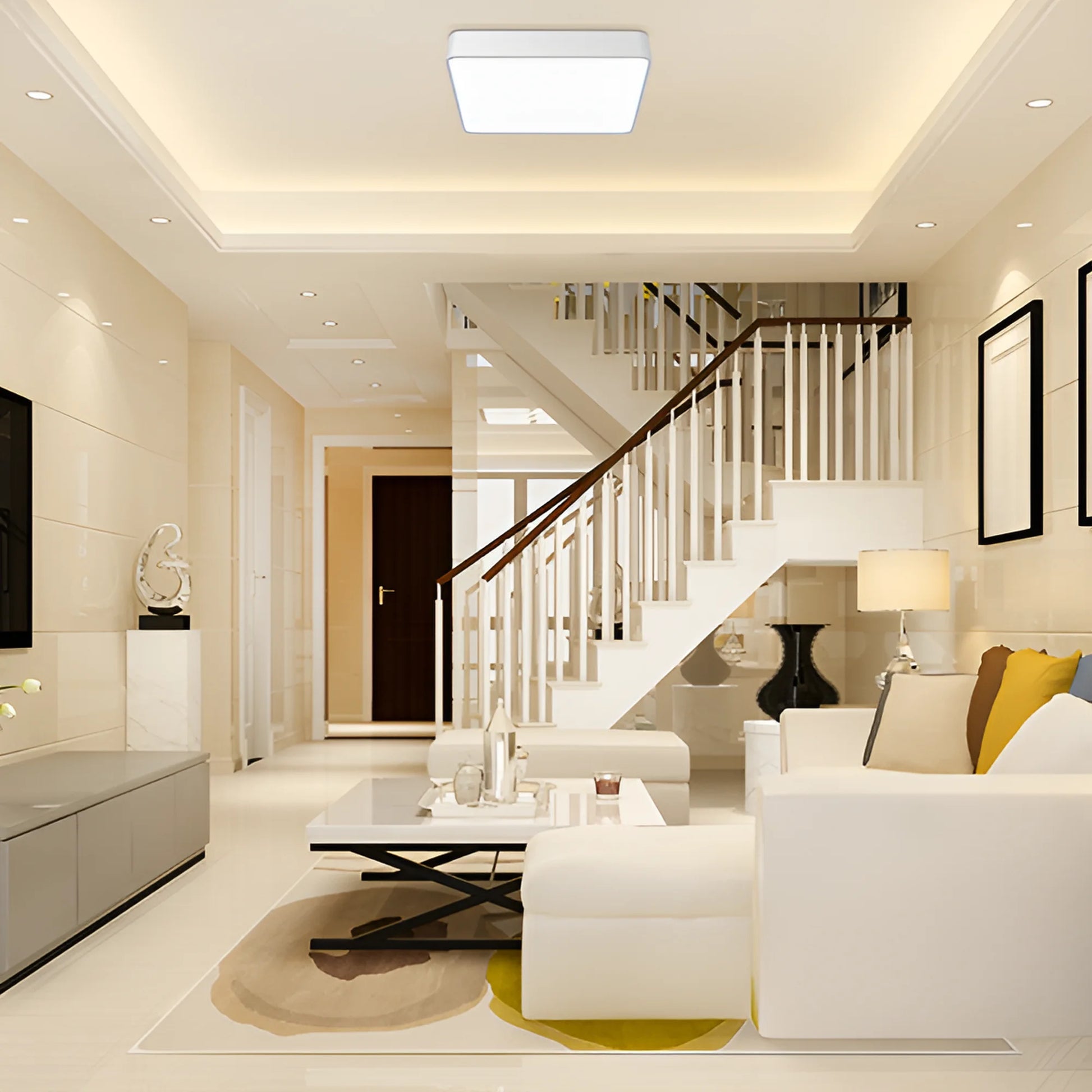 BLADE vierkante plafondlamp wit 45W detail