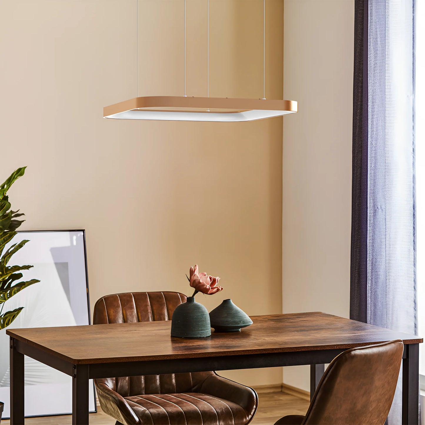 Hanglamp BELLAVO | LED 46W | vierkant goud | 3in1