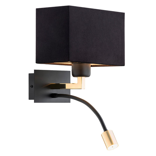 Bill wandlamp Zwart-messing
