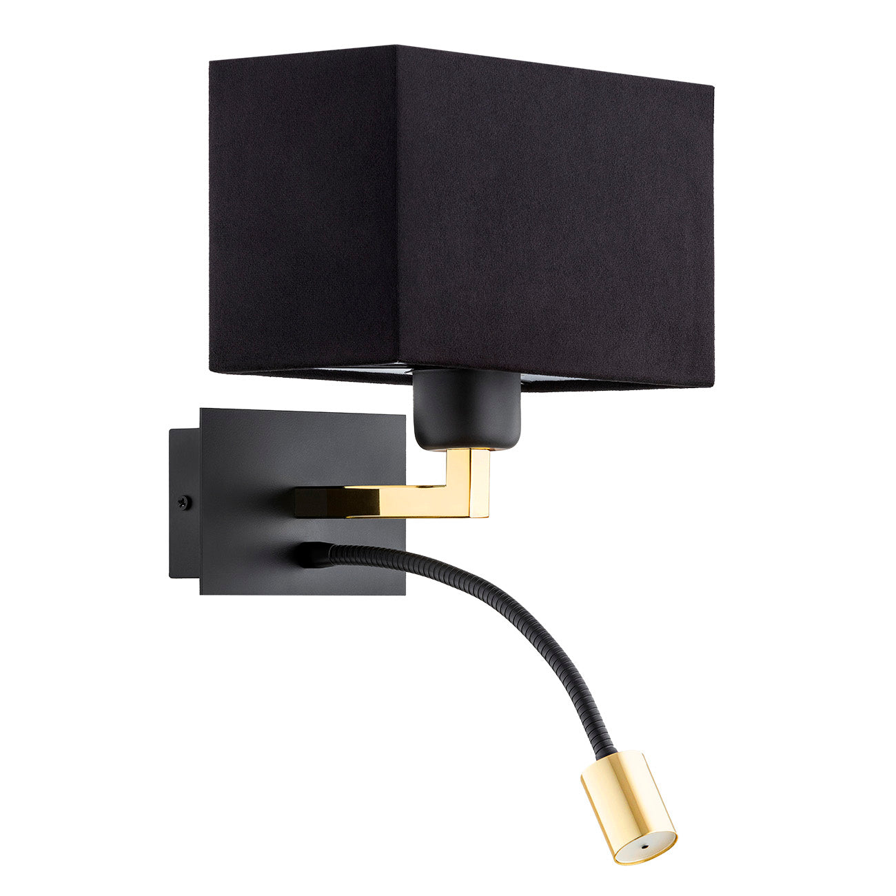 Bill wandlamp Zwart-messing