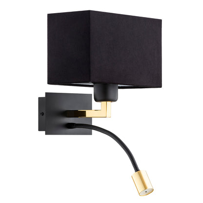 Bill wandlamp Zwart-messing