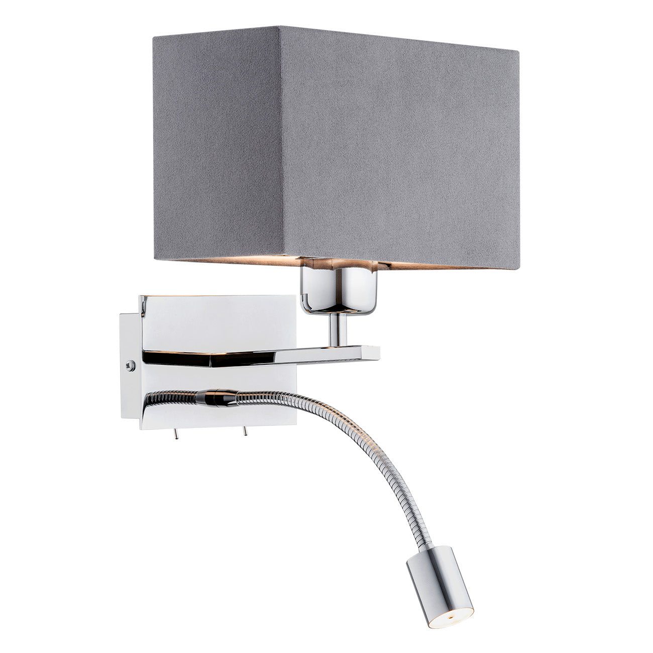 Bill wandlamp Donkergrijs-chroom
