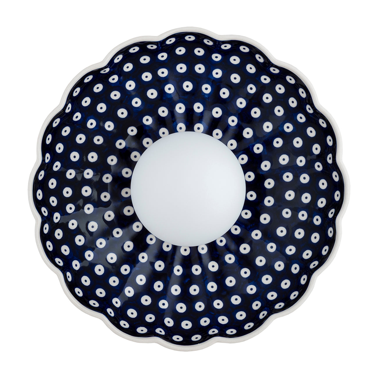 Boll wandlamp Kobalt dessin Schelp