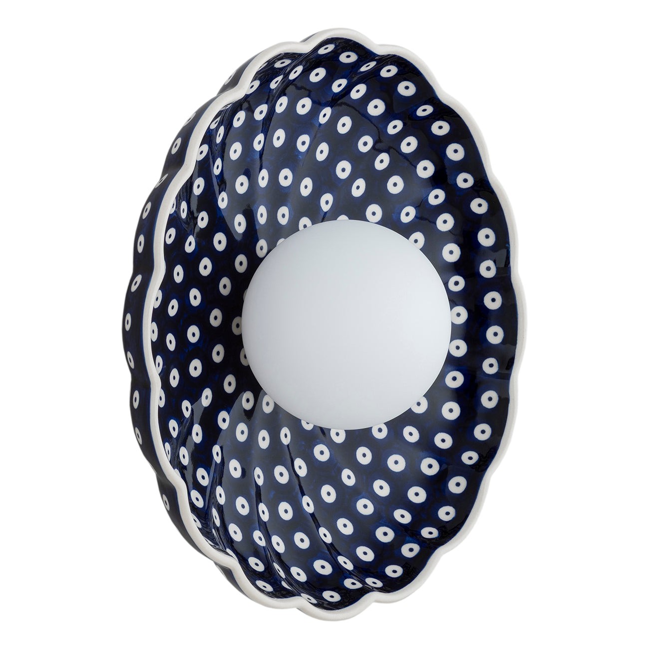 Boll wandlamp Kobalt dessin Schelp