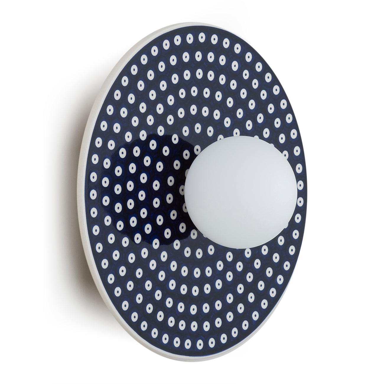 Boll wandlamp Kobalt dessin Plank