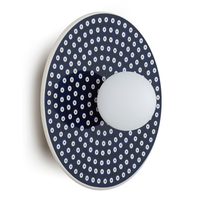Boll wandlamp Kobalt dessin Plank