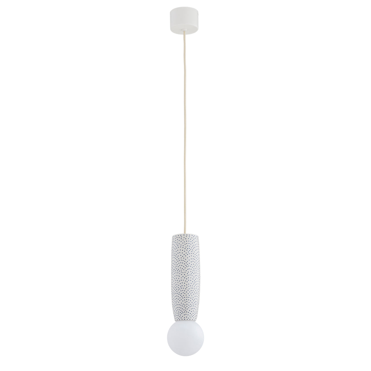 Boll hanglamp Crème-kobalt Klein