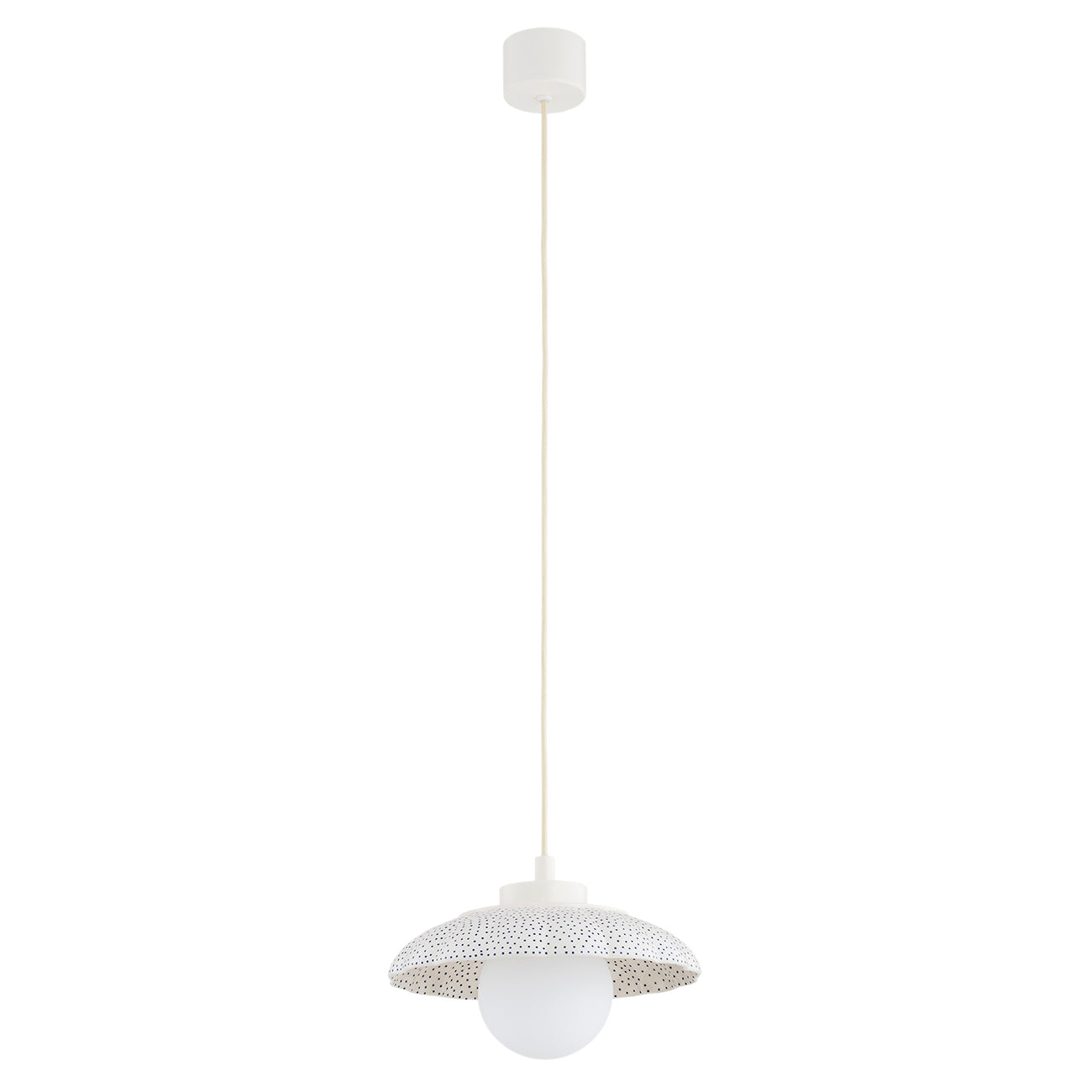 Boll hanglamp Crème-kobalt Middel