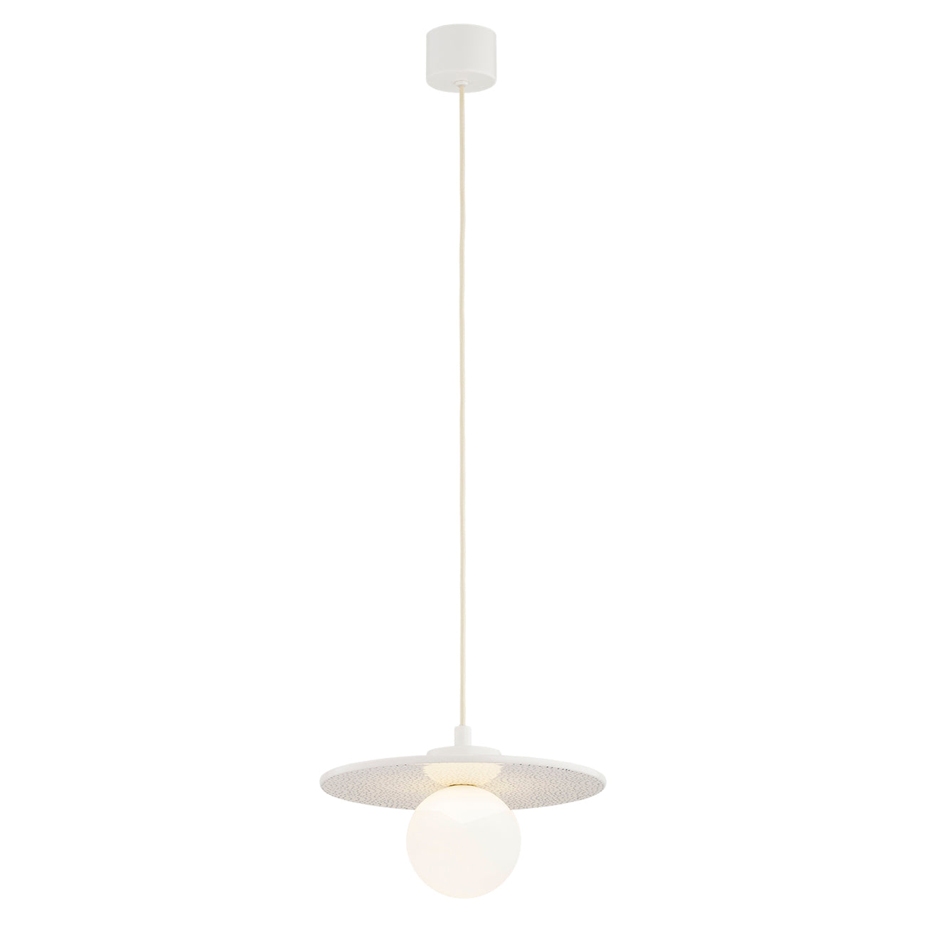 Boll hanglamp Crème-kobalt Groot