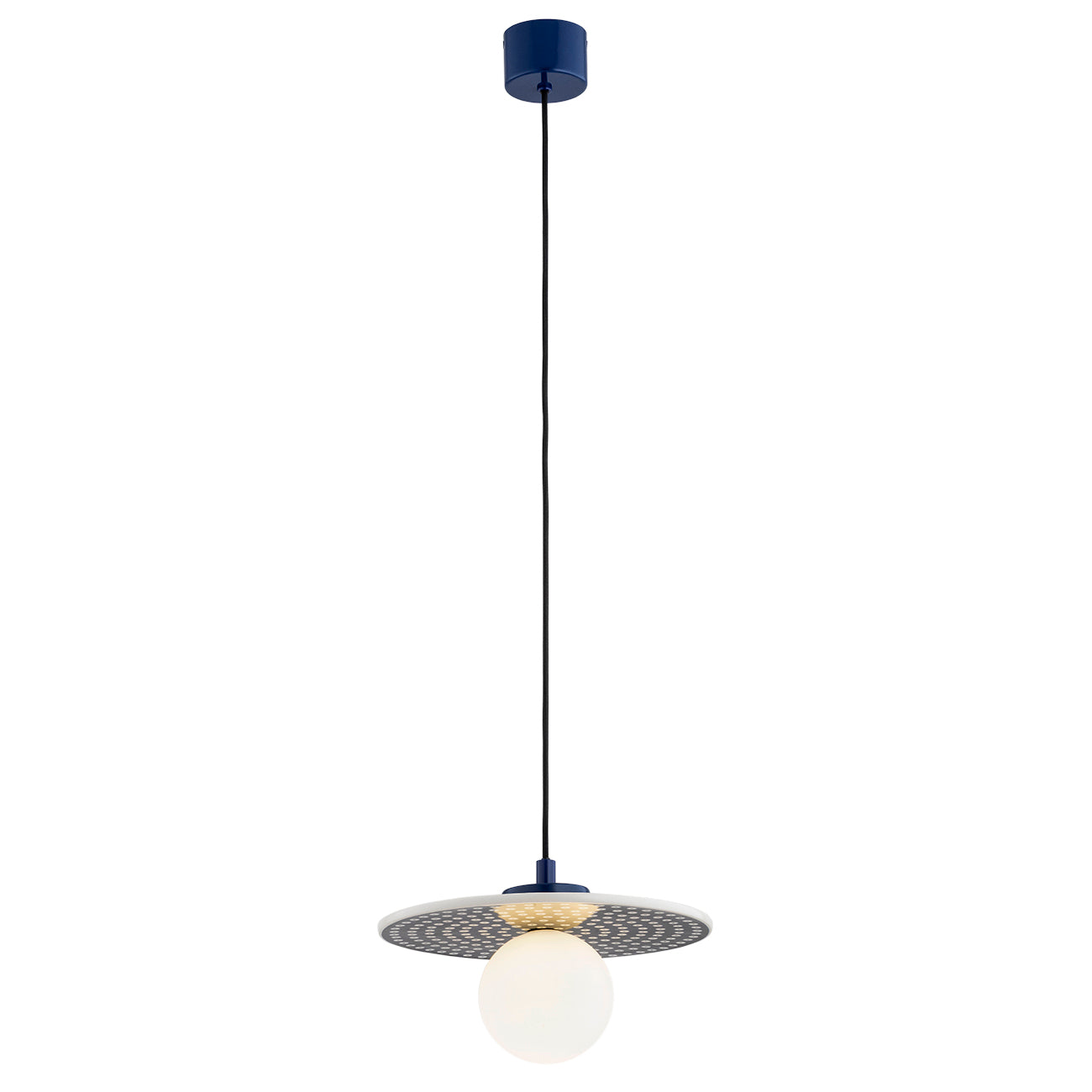 Boll hanglamp Kobalt-wit Groot
