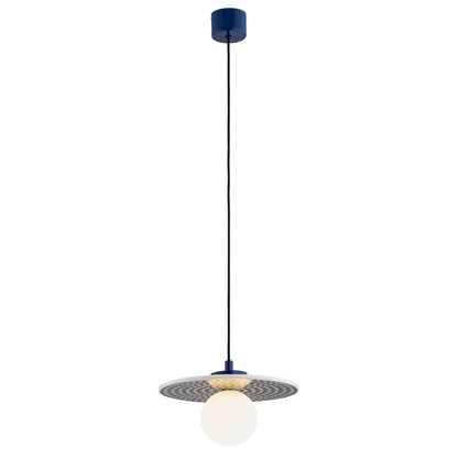 Boll hanglamp Kobalt-wit Groot