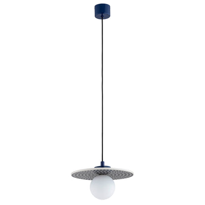 Boll hanglamp Kobalt-wit Groot