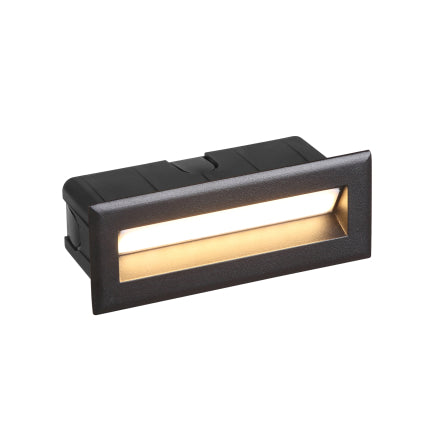 Baxo LED recessed downlight rectangular 5W IP65 3000K black