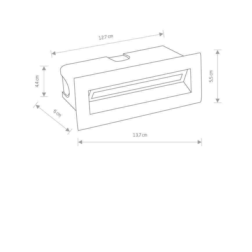 Baxo Spot LED empotrable rectangular 5W IP65 3000K negro