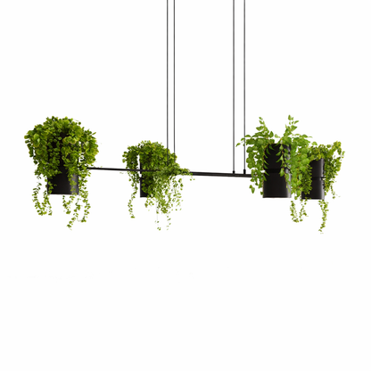 Botanica Line | horizontale Design-Hängeleuchte | schwarzes Metall