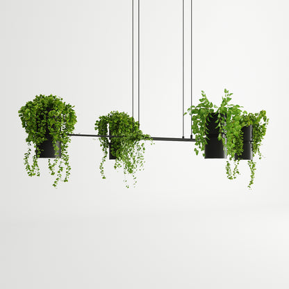 Botanica Line | horizontale Design-Hängeleuchte | schwarzes Metall