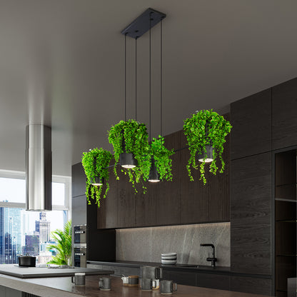 Botanica Line | horizontale Design-Hängeleuchte | schwarzes Metall
