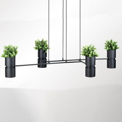 Botanica Line | horizontale Design-Hängeleuchte | schwarzes Metall