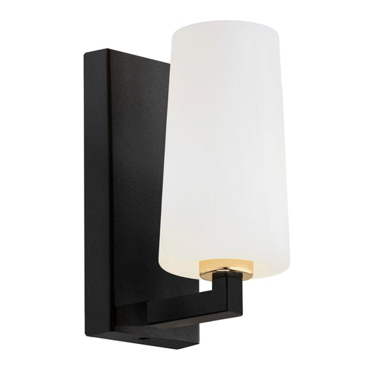 Camelot Plus wandlamp Opaalglas-zwart-messing