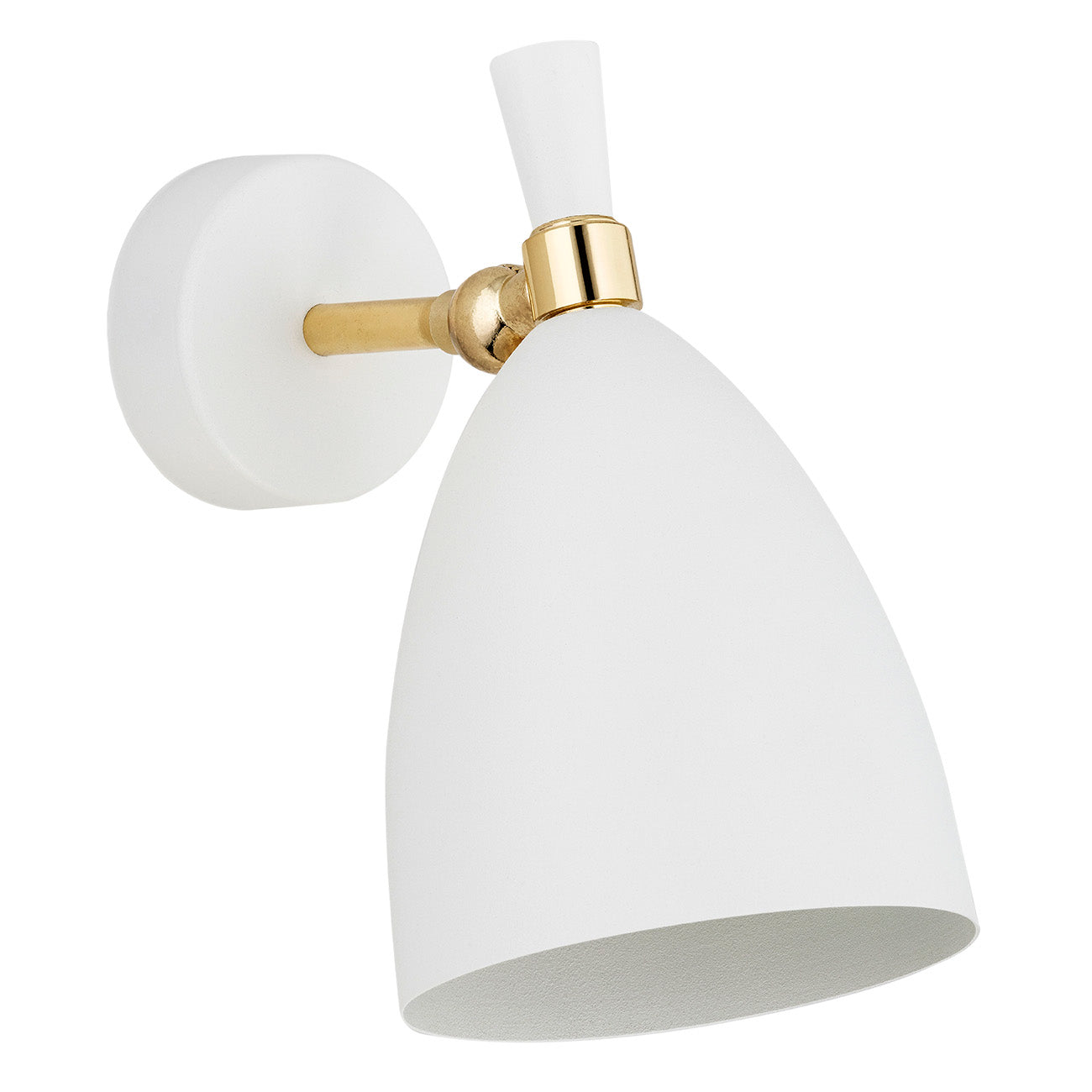 Charlotte wandlamp Wit-messing