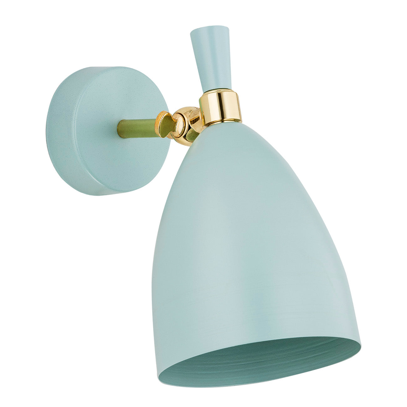 Charlotte wandlamp Mat blauw-messing