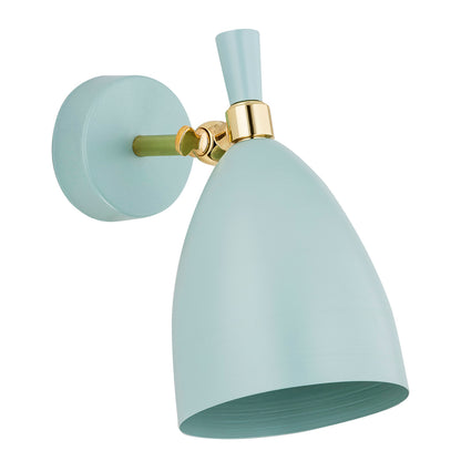 Charlotte wandlamp Mat blauw-messing