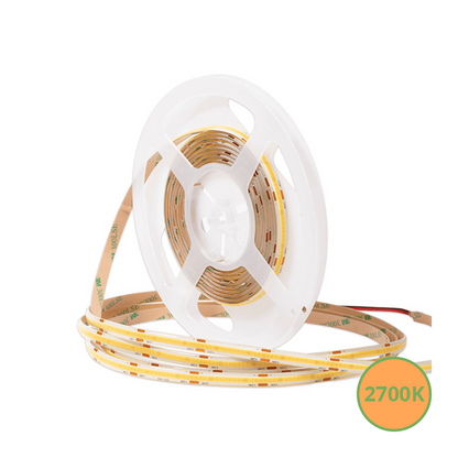 COBIVO waterdichte COB LED strip IP65 10W 2700K warm wit