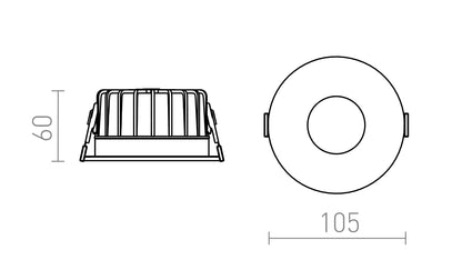 Calyx LED Recessed Spotlight Dimmable 15W IP54 3000K | Black / White