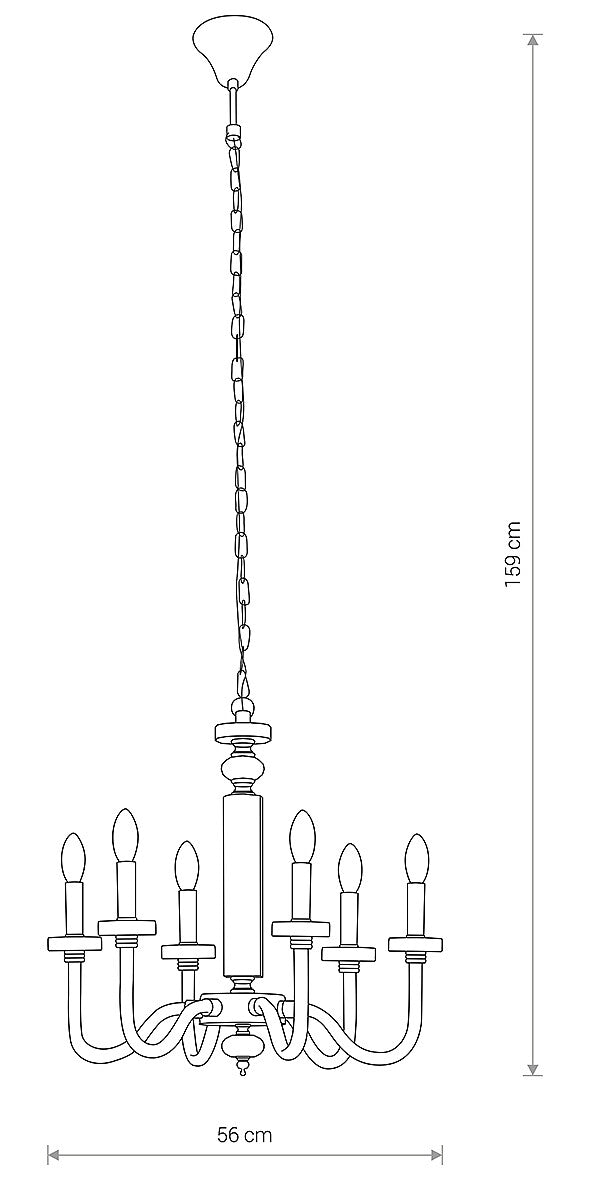 Candelaro VI 56 – Design Kandelaar Hanglamp (6-lichts)