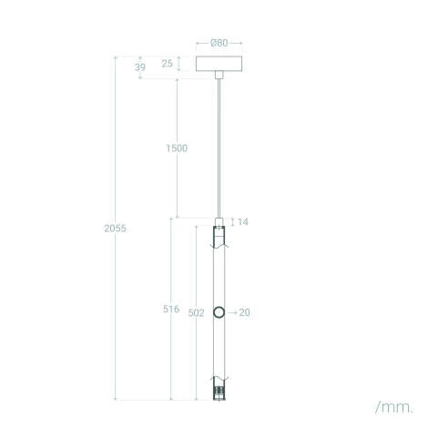 Cylindo | cylindrical LED pendant light | 3 W aluminum 4000 K
