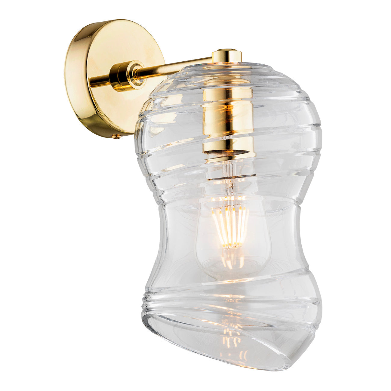 Deportivo wandlamp Transparant-messing