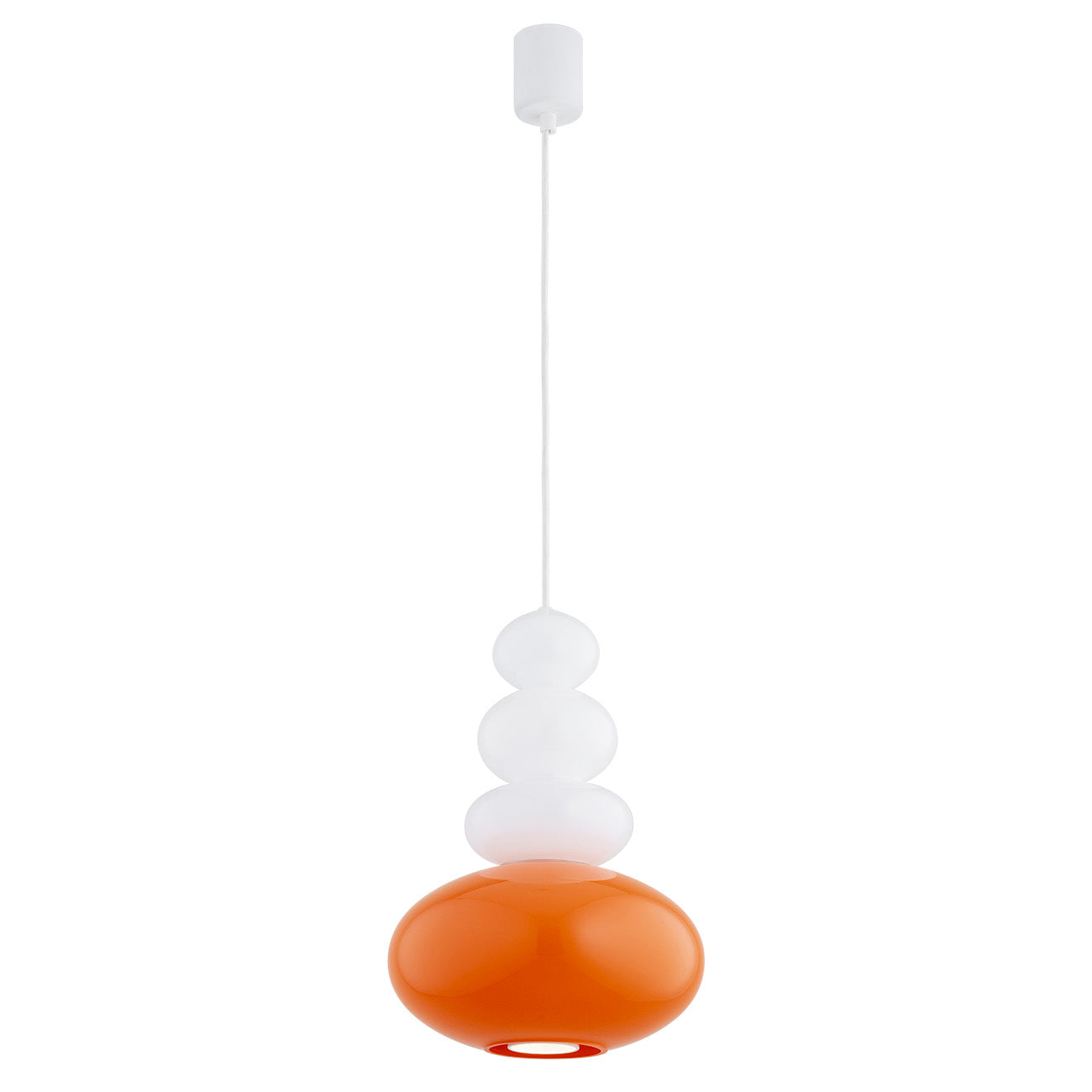 Diego hanglamp Opaalwit-oranje