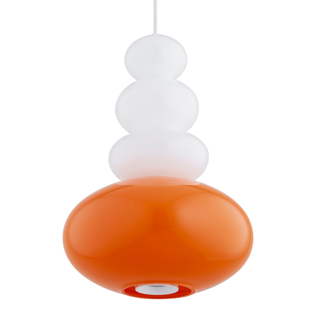 Diego hanglamp Opaalwit-oranje