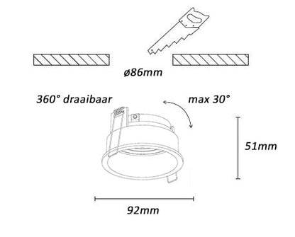 Inbouwspot REX rond