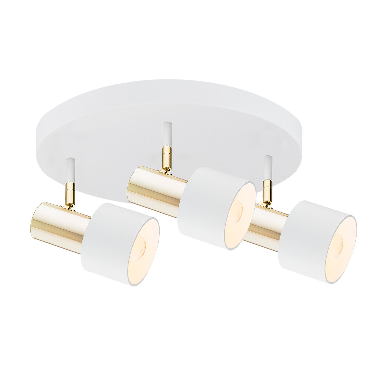 Doria plafondlamp Wit met messing