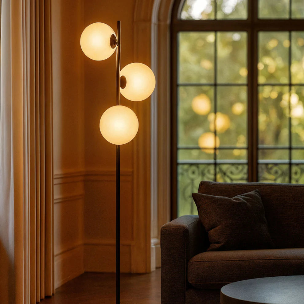 EL Floor Lamp - Opal Glass Shades