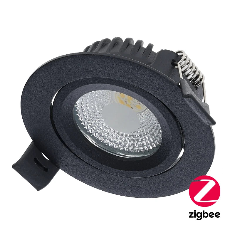 Eclaro Slim-Fit LED recessed spotlight black 5W Zigbee 3.0 RGB+CCT