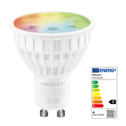 Mi-Light + Zigbee 3.0 GU10 RGB+CCT Spot 4W (FUT103ZR)