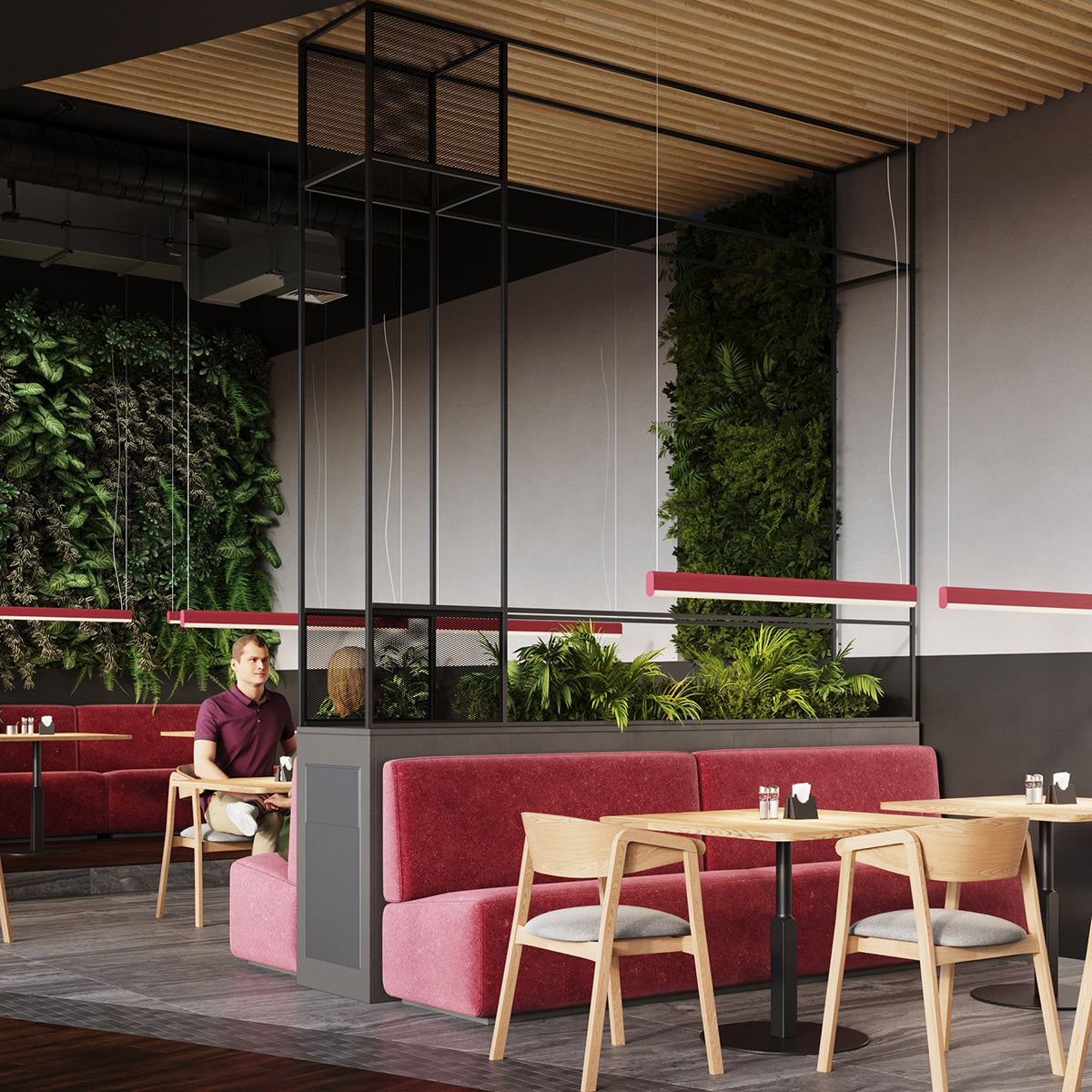 Farge Line Pink LED Pendant Lamp