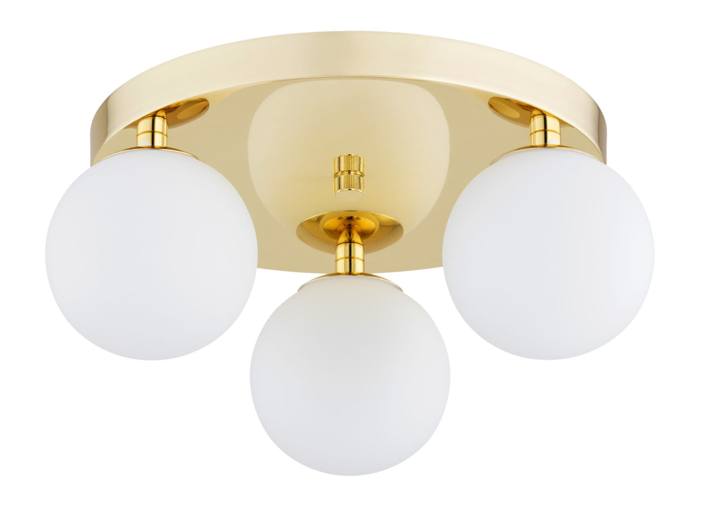 Flavio 3-lichts ronde messing plafondlamp