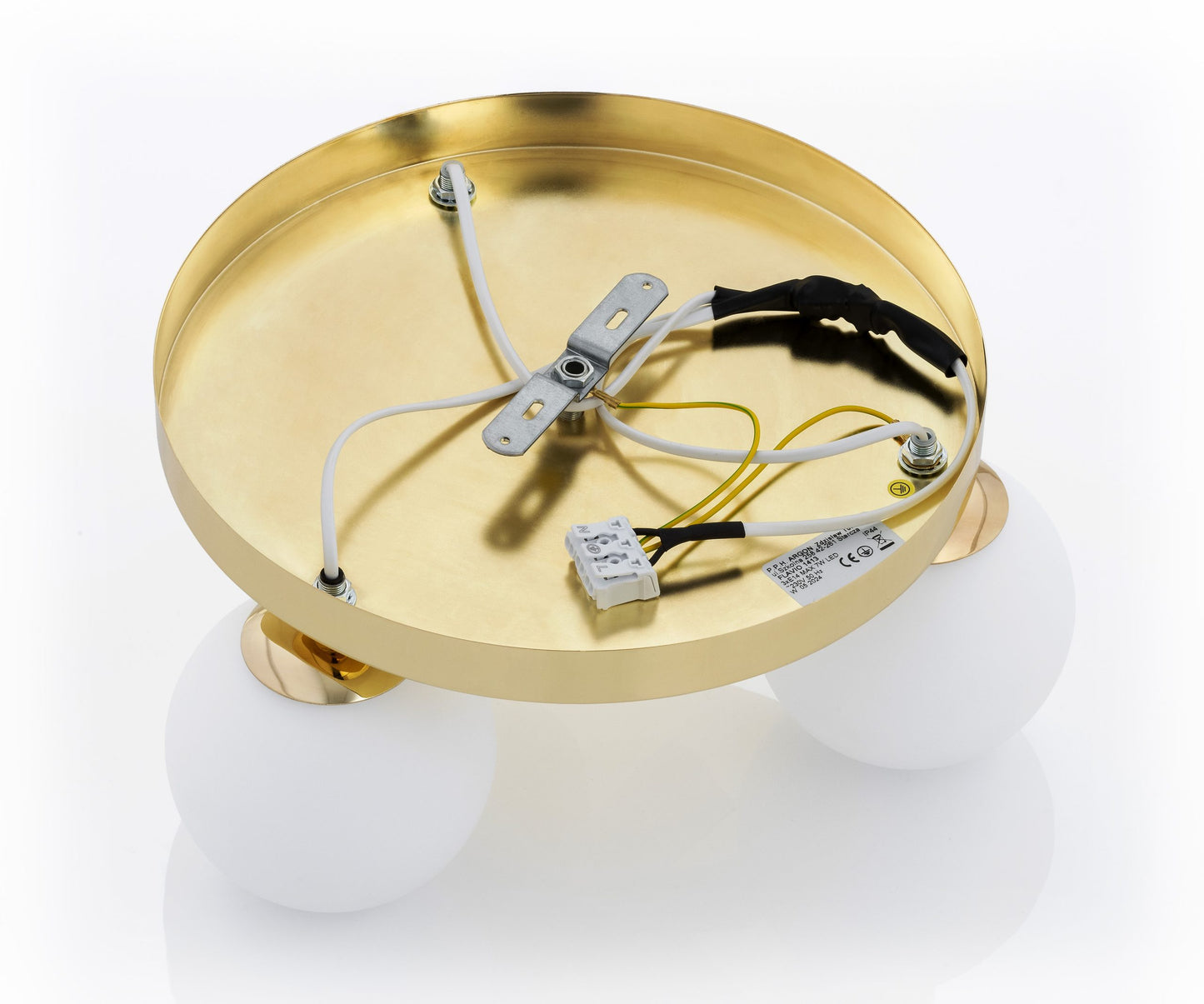 Flavio 3-lichts rond detail messing