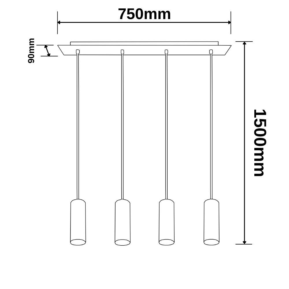 Focus Four Pendant Lamp 4xGU10