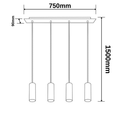 Focus Four Pendant Lamp 4xGU10
