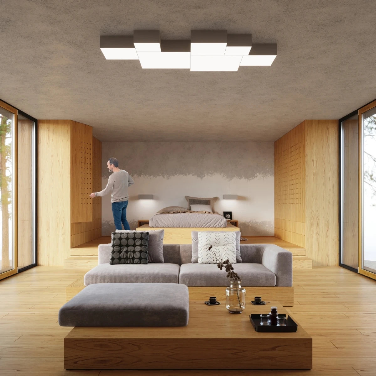 Forma Plain | Square ceiling lamp | Minimalist design